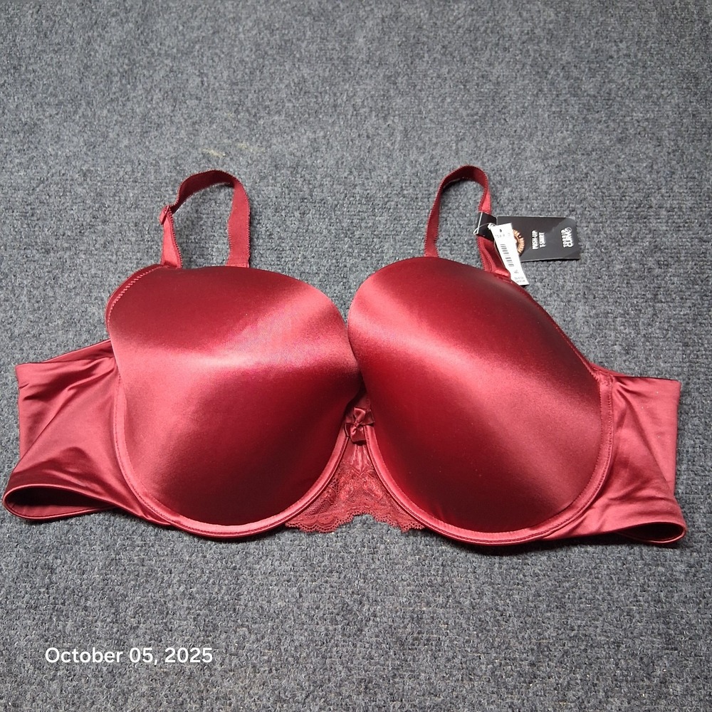 Torrid Curves Push Up T Shirt Bra Size 46 C Red